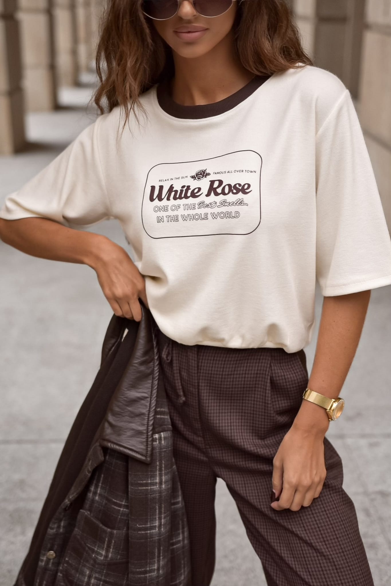Sweterek w Xana WHITE ROSE Śmietana z Czekoladą