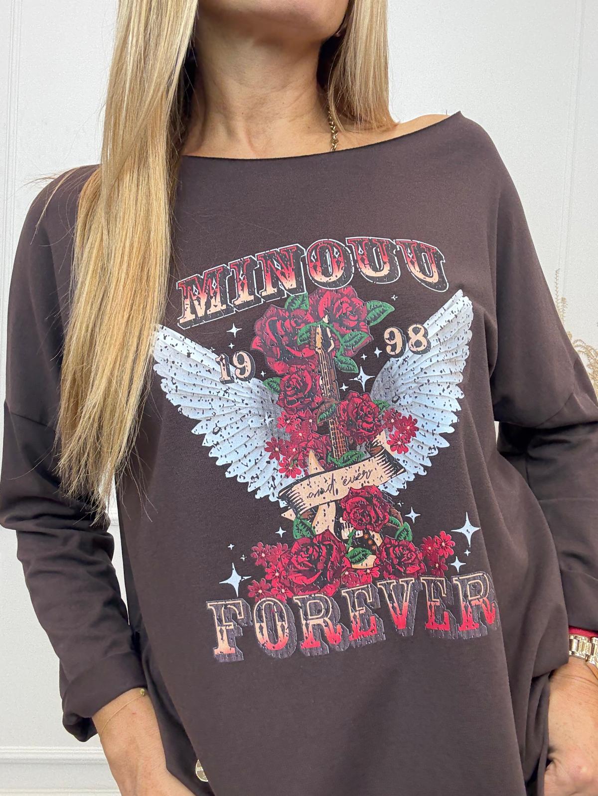 Bordowa Bluzka Agnes Minouu Forever