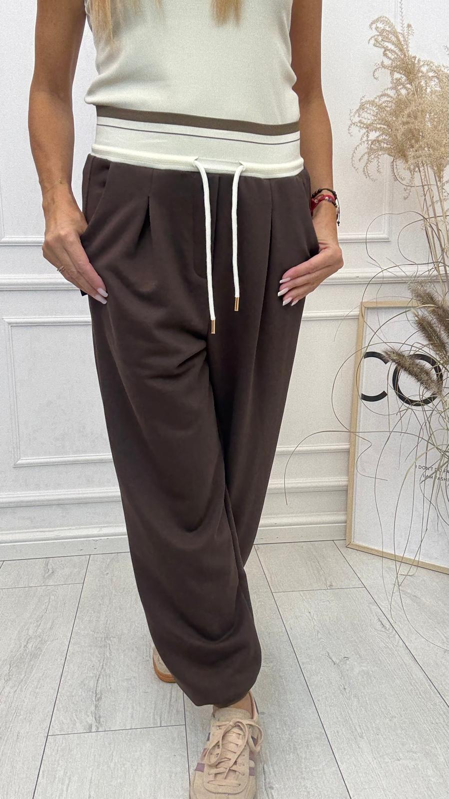 Czekolada Spodnie Baggy z Gumą Minouu