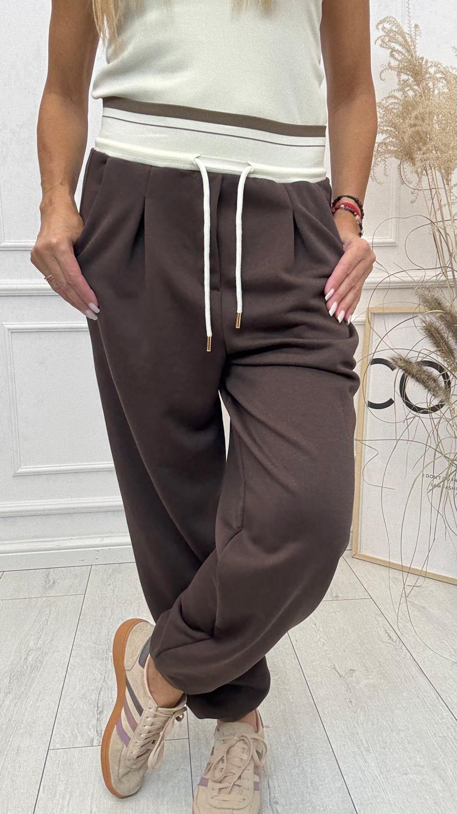 Czekolada Spodnie Baggy z Gumą Minouu