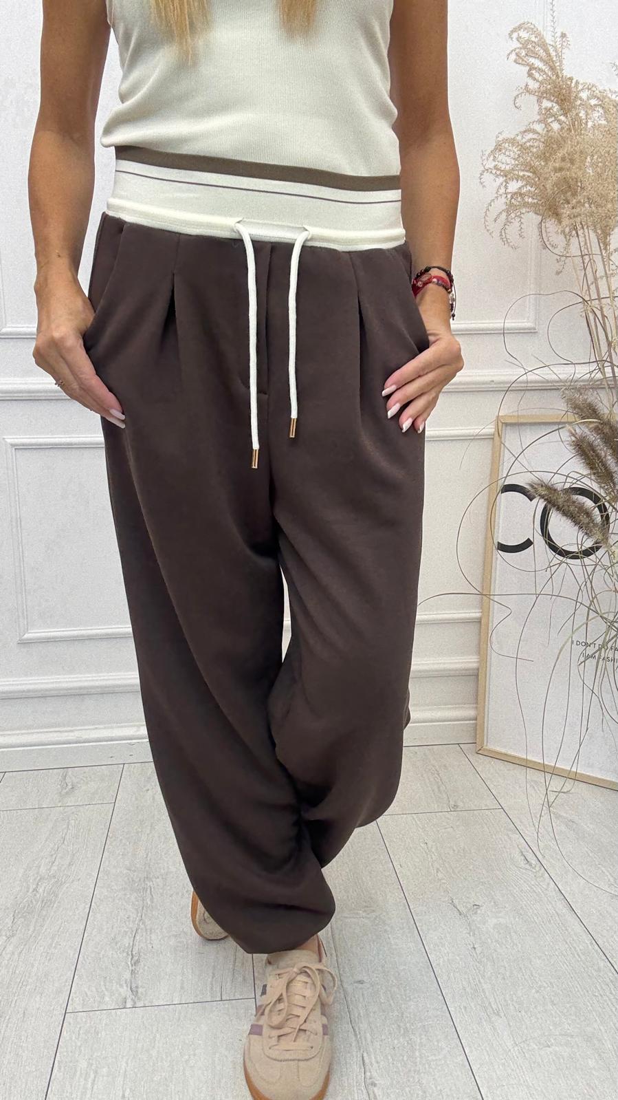 Czekolada Spodnie Baggy z Gumą Minouu