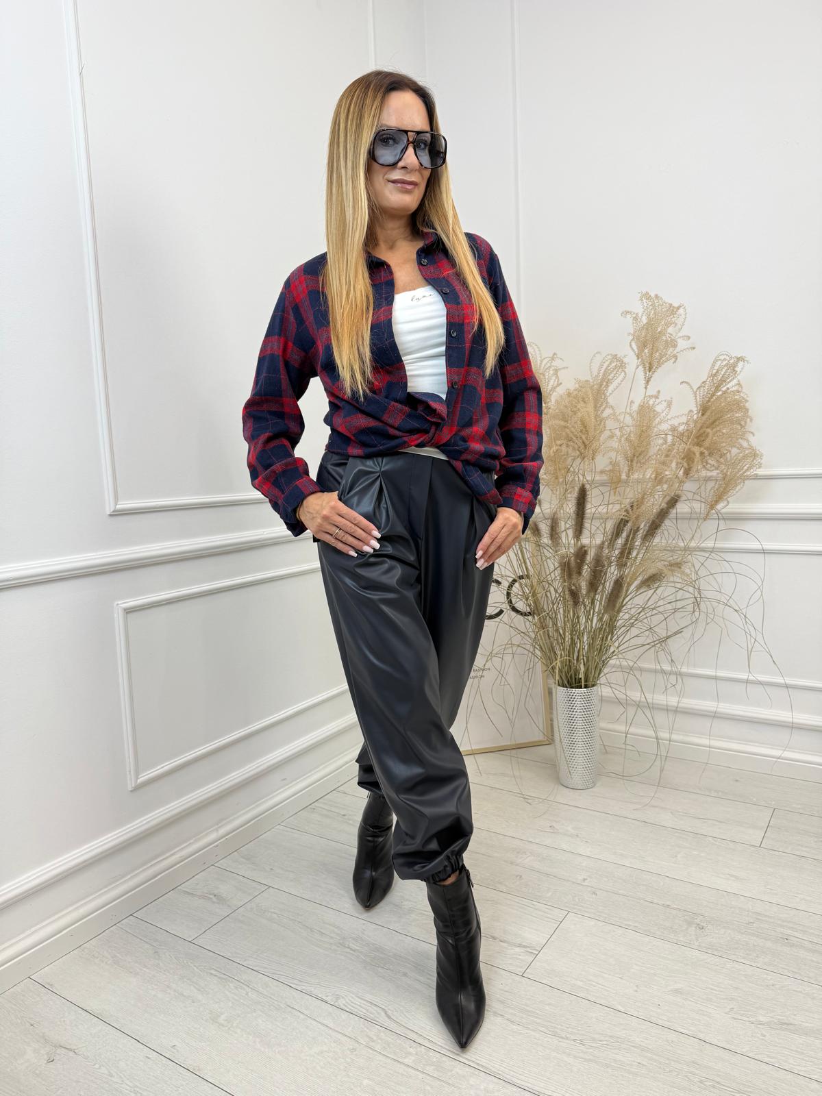 Czerwona Koszula w Kratę Flanela 