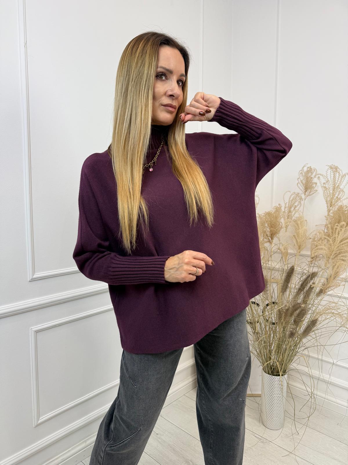 Półgolf Sweter Śliwka