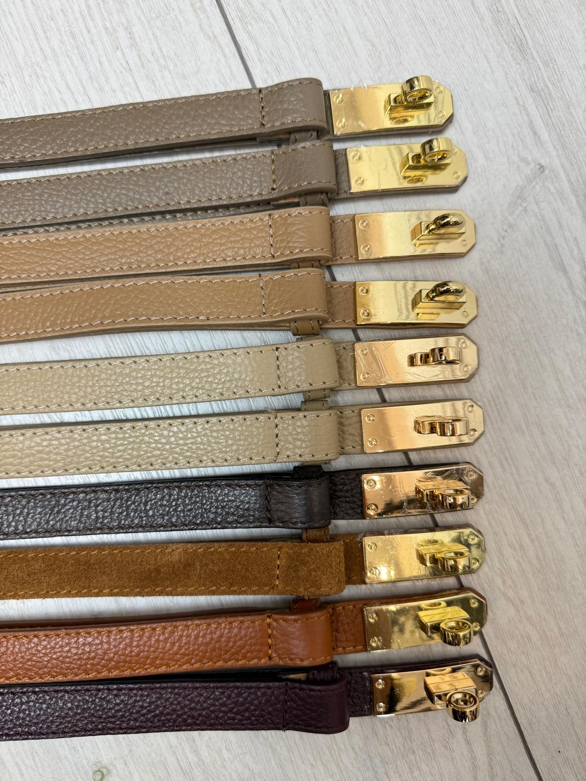 Pasek ala Hermes Skóra Naturalna Kolor Koniakowy