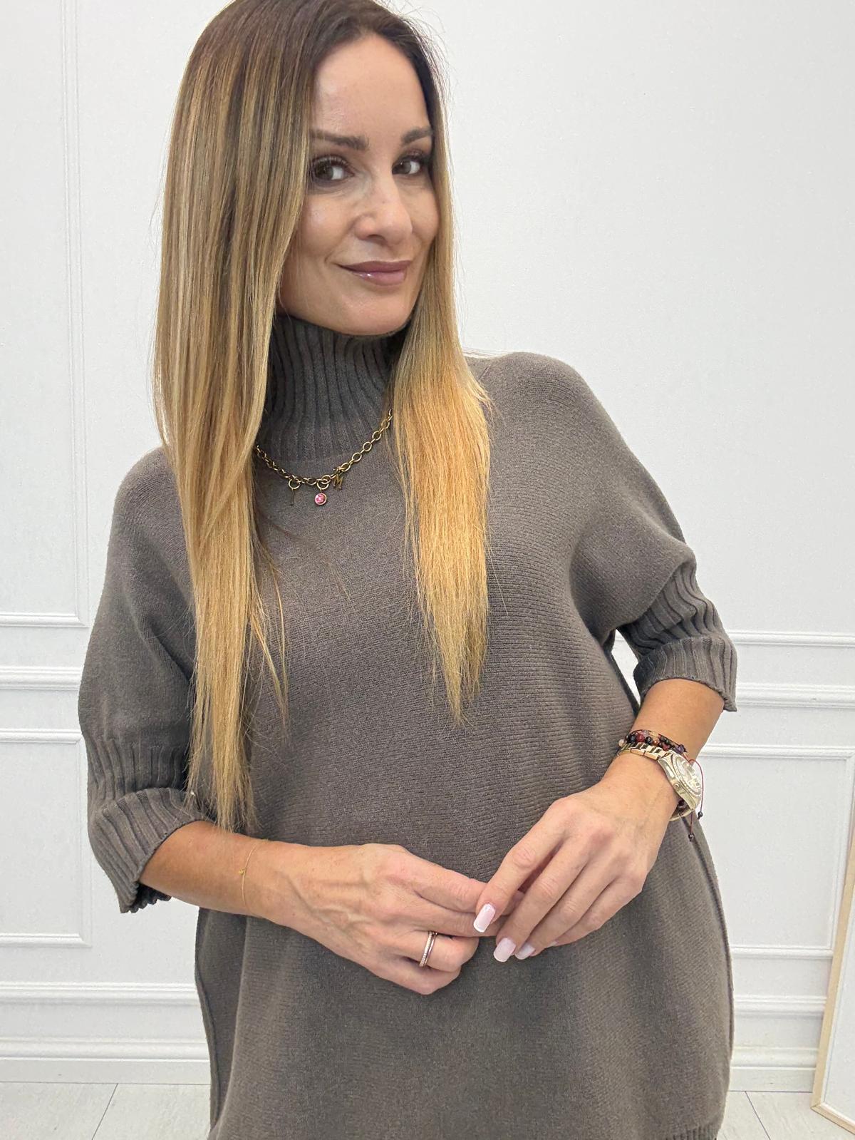 Sweter Golf na Krótki Rękaw Fango 