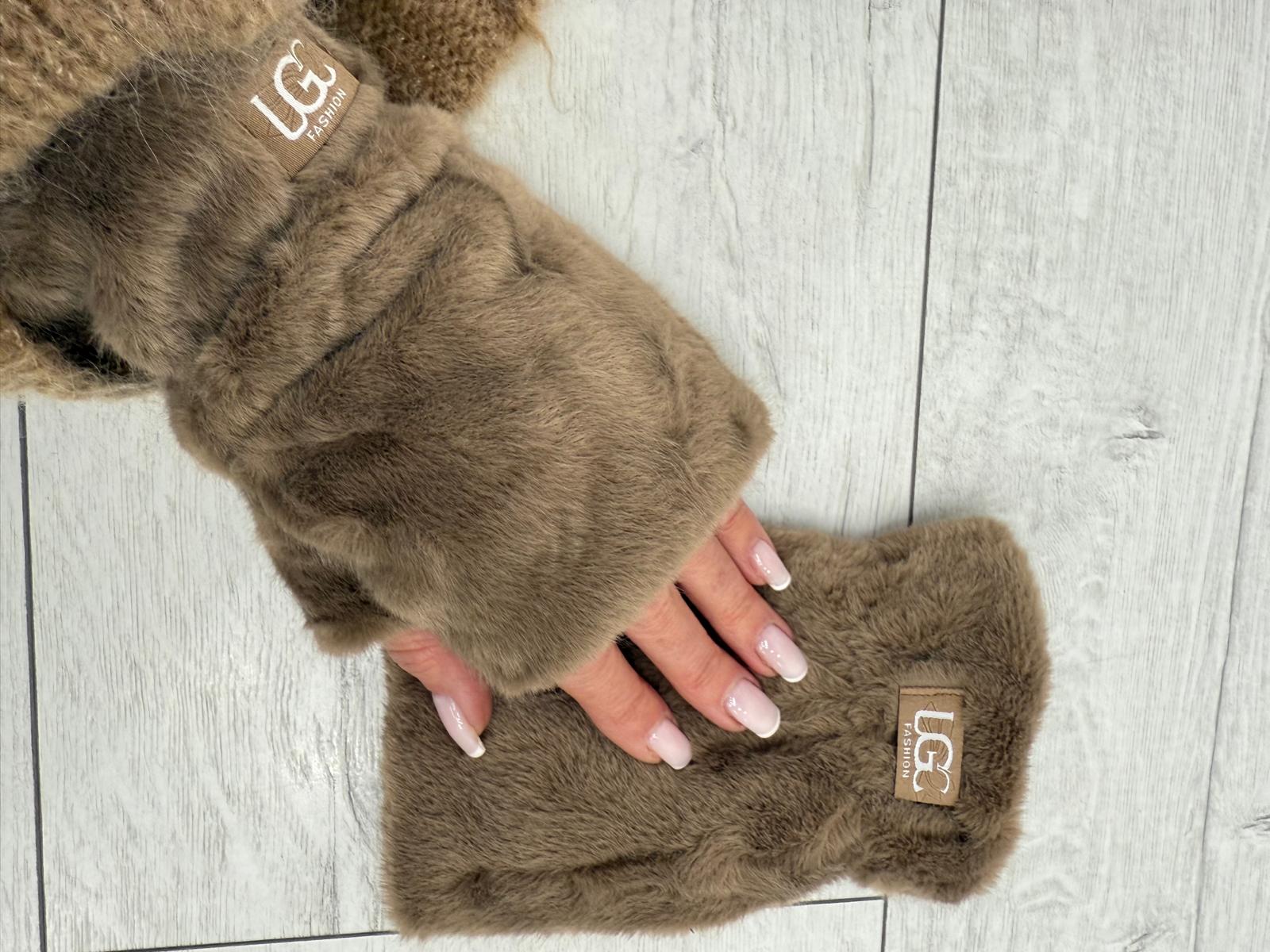 Fango Rękawiczki Bez Palców UGC Fashion Futerko