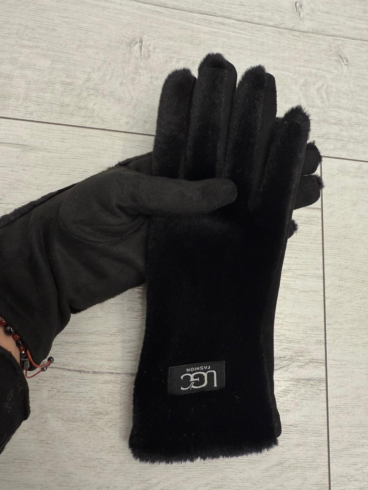 Czarne Rękawiczki UGC Fashion Futerko