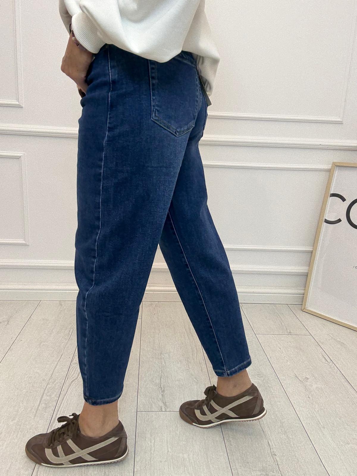 Spodnie Jeans M'Sara Balloon Fit z Paskiem + Przywieszka