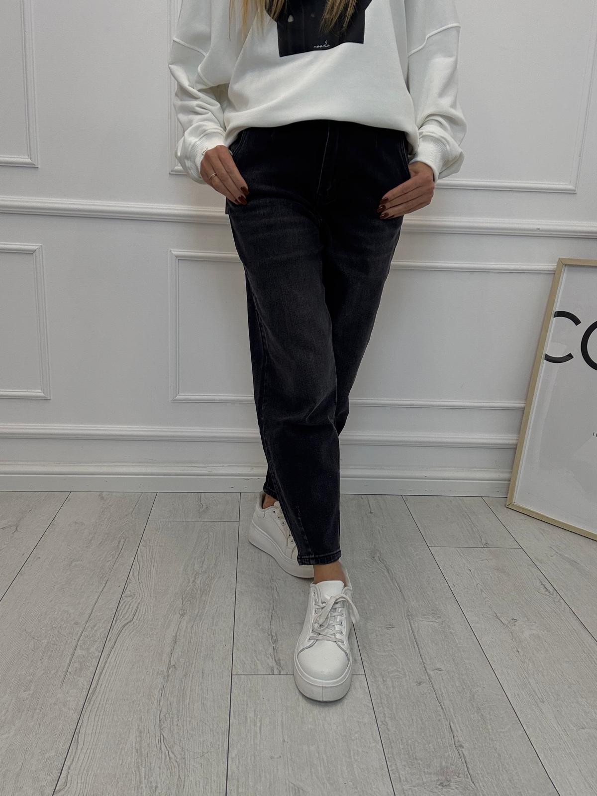 Grafit Wycierany Spodnie Jeans Ballon AD'ORO 