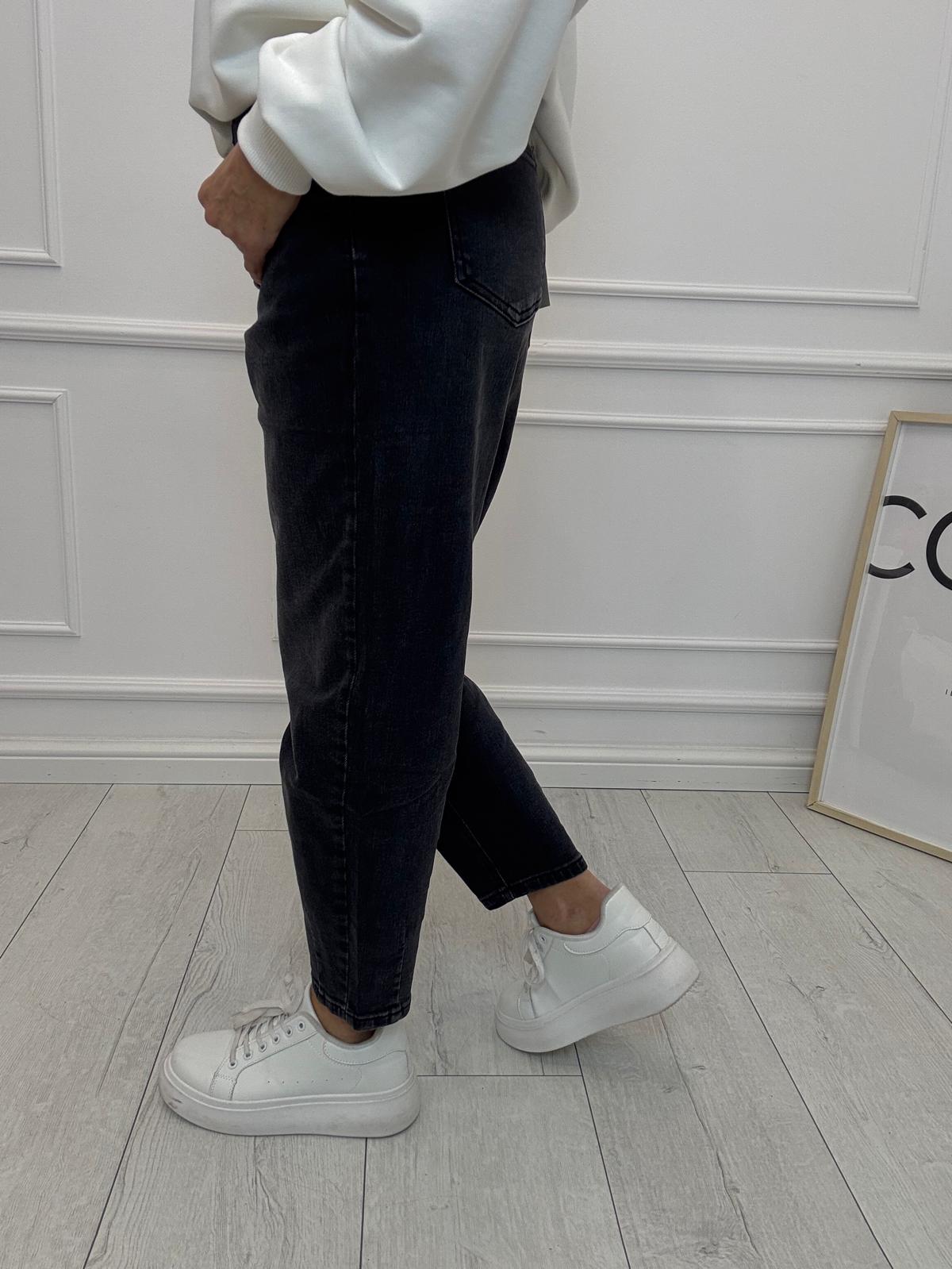 Grafit Wycierany Spodnie Jeans Ballon AD'ORO 