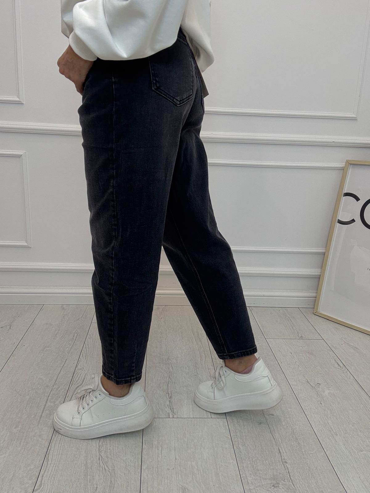 Grafit Wycierany Spodnie Jeans Ballon AD'ORO 