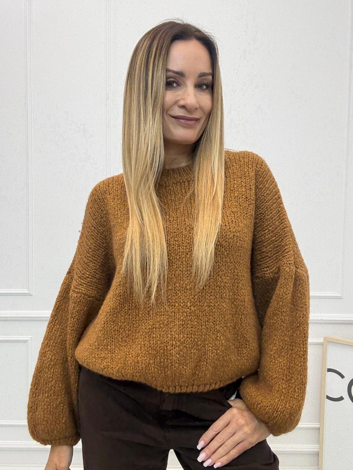 Sweter Moher Karmelowy