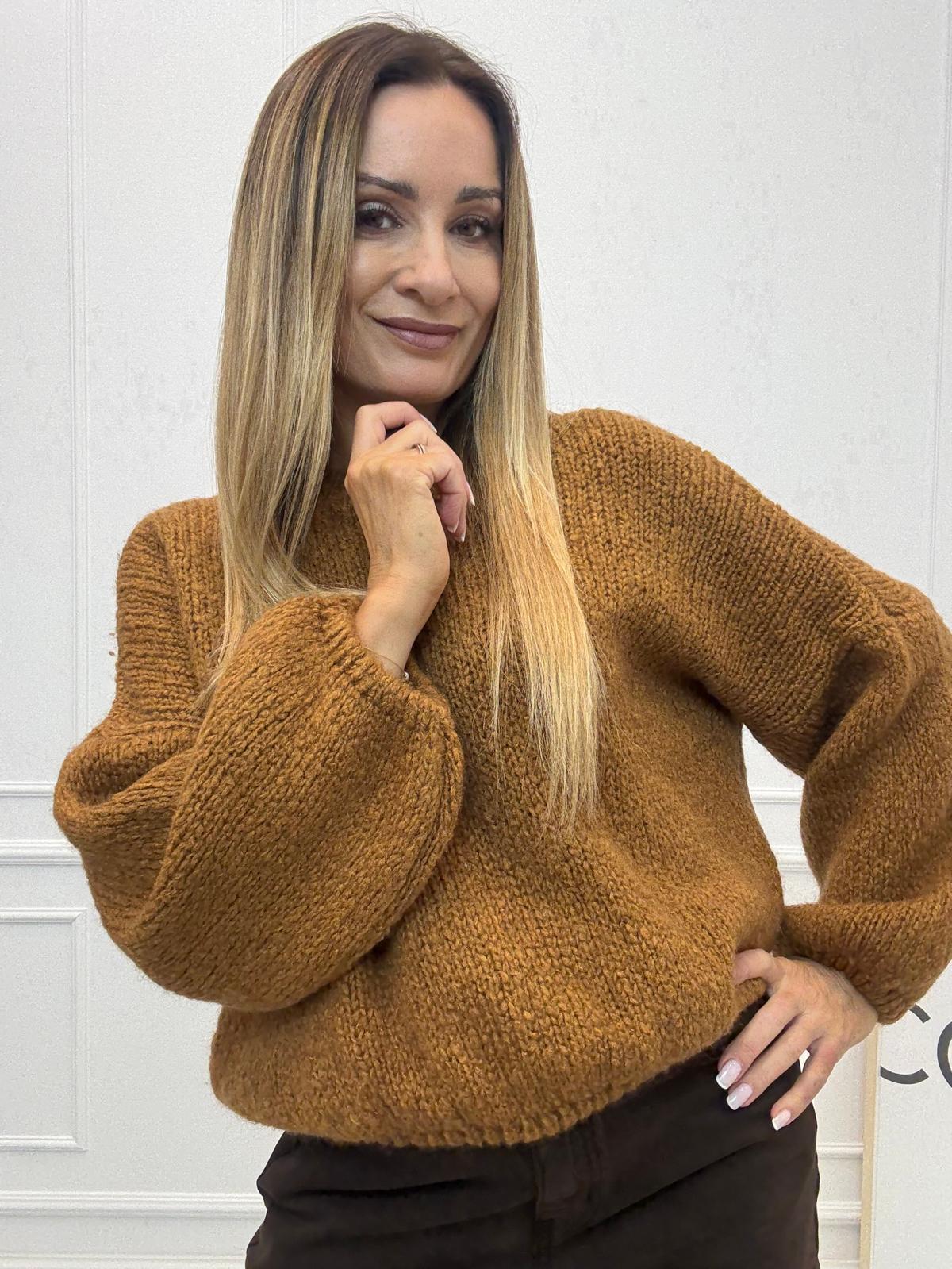 Sweter Moher Karmelowy