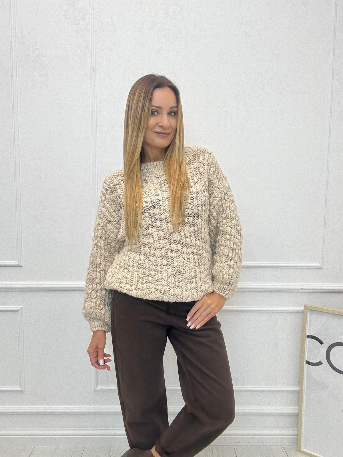 Sweter Płomyk Jasny Beż