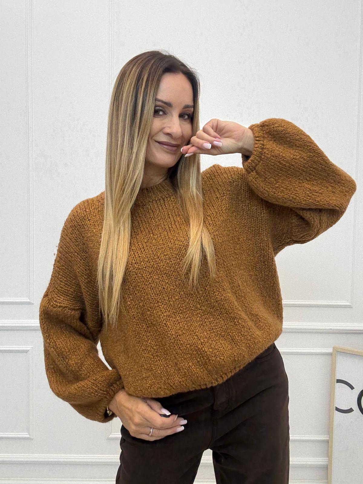 Sweter Moher Karmelowy