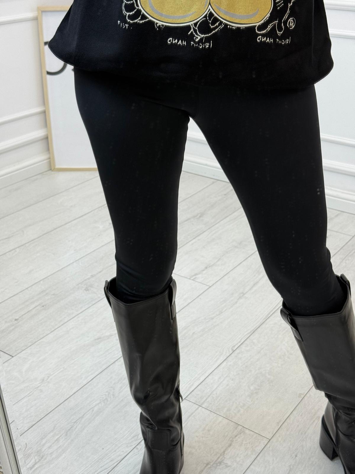 Spodnie Leginsy Czarne Slim Line Minouu