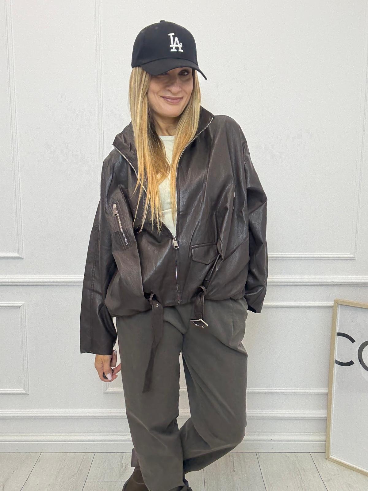 Viralowa kurtka z Miękkiej Eco Skóry