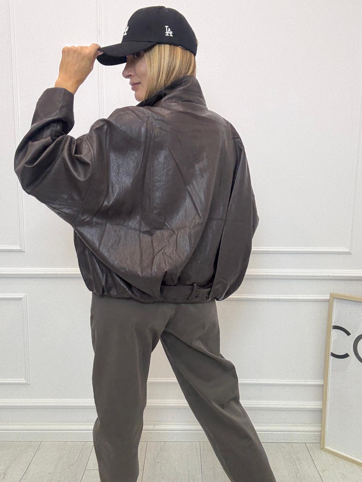 Viralowa kurtka z Miękkiej Eco Skóry