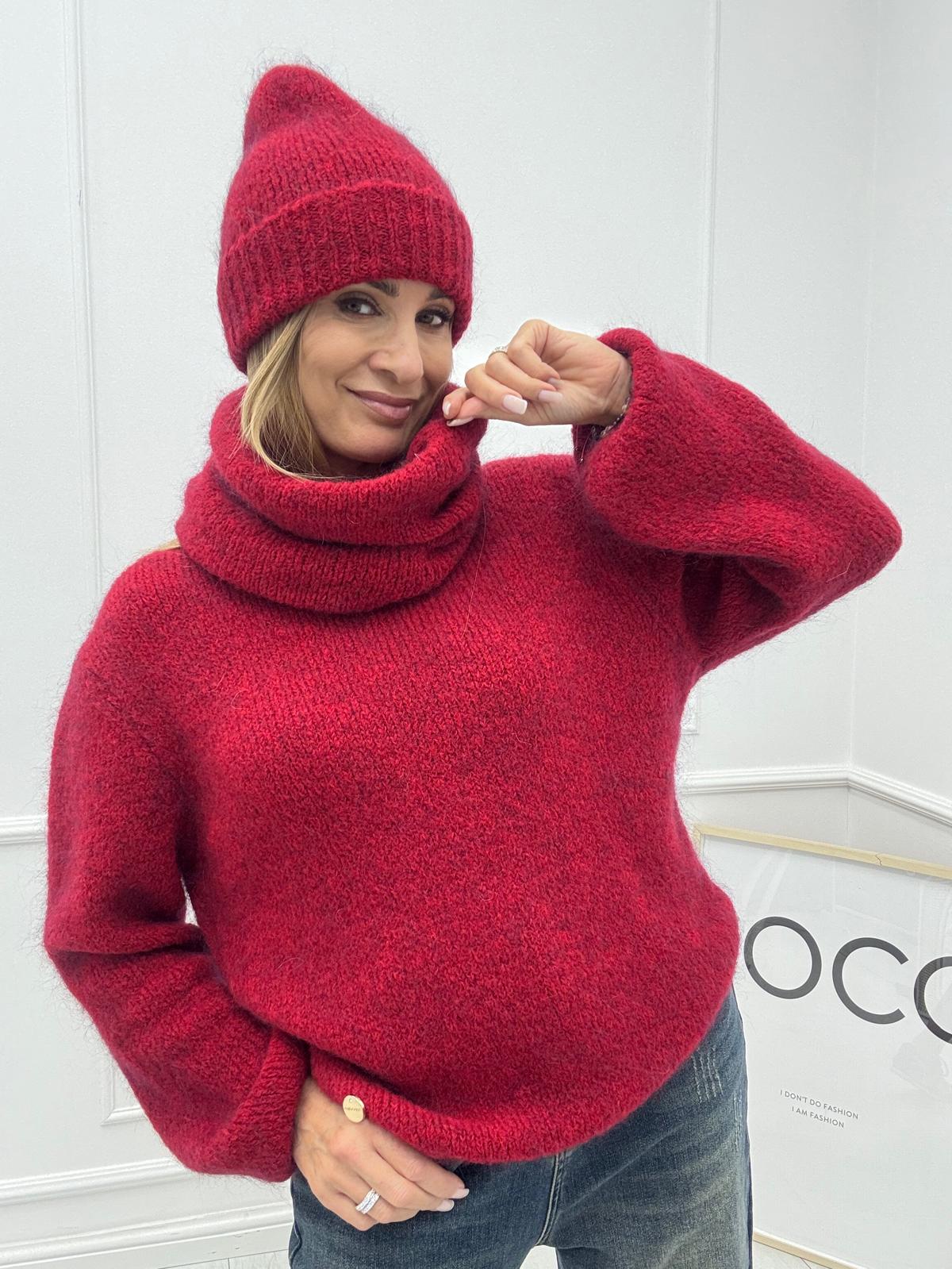  Sweter Minouu Moher Bordo