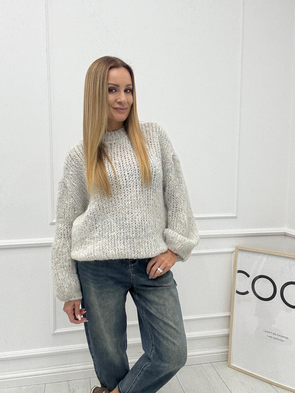 Lodowy Beż Sweter Minouu Bombka