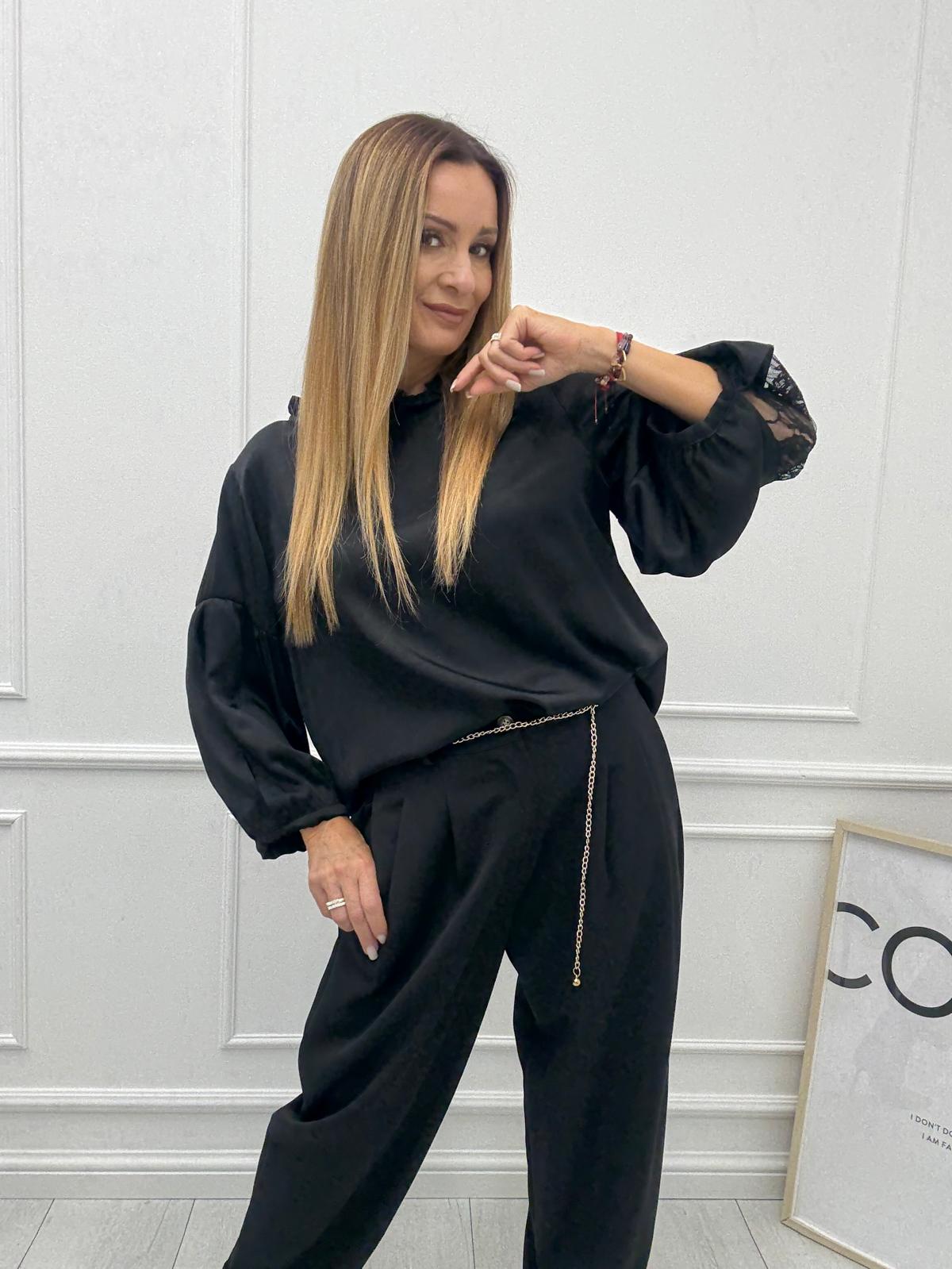 Bluzka Koszula Bufki Minouu Czarna