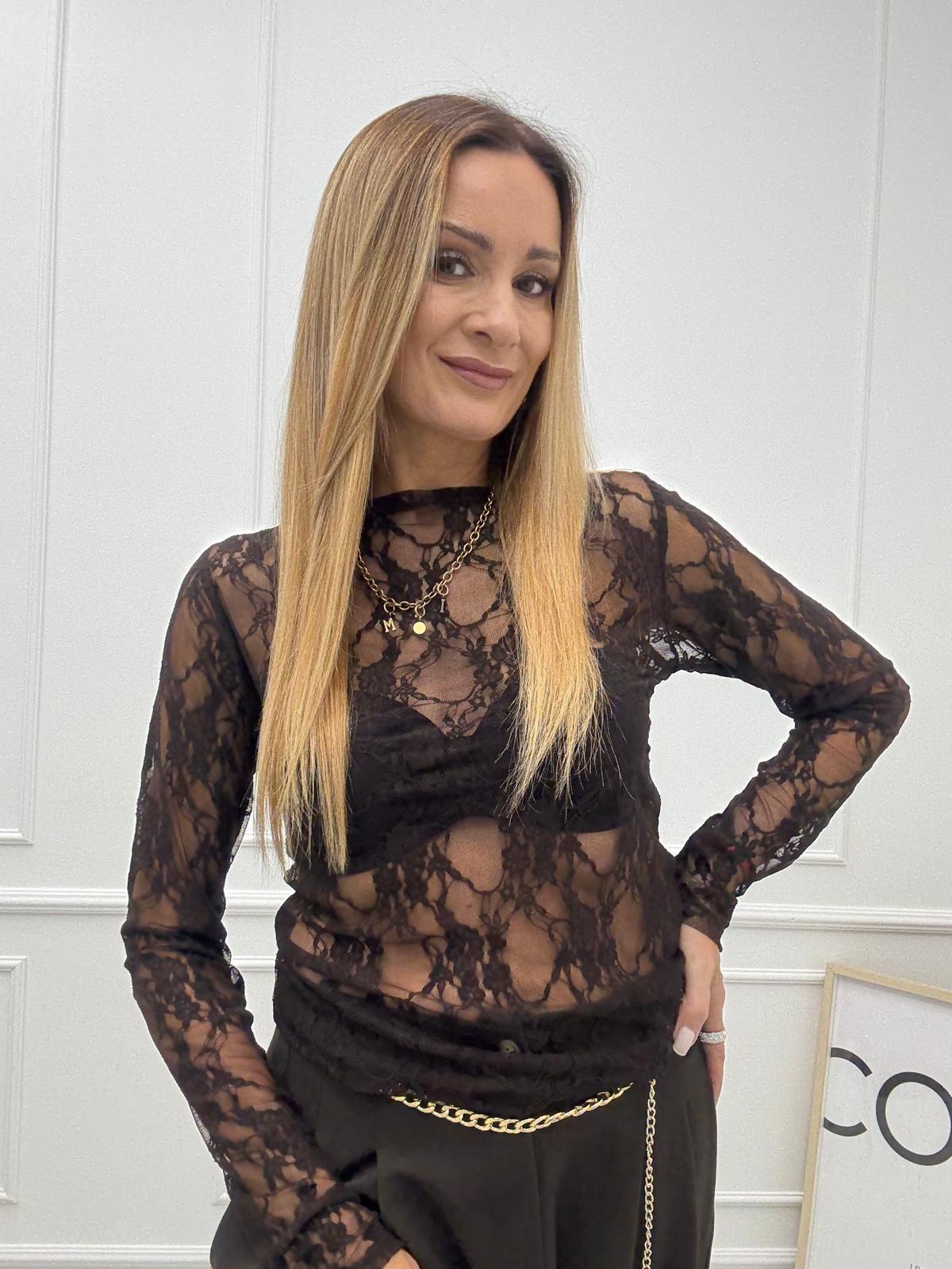  Czekolada Bluzka Koronkowa Minouu