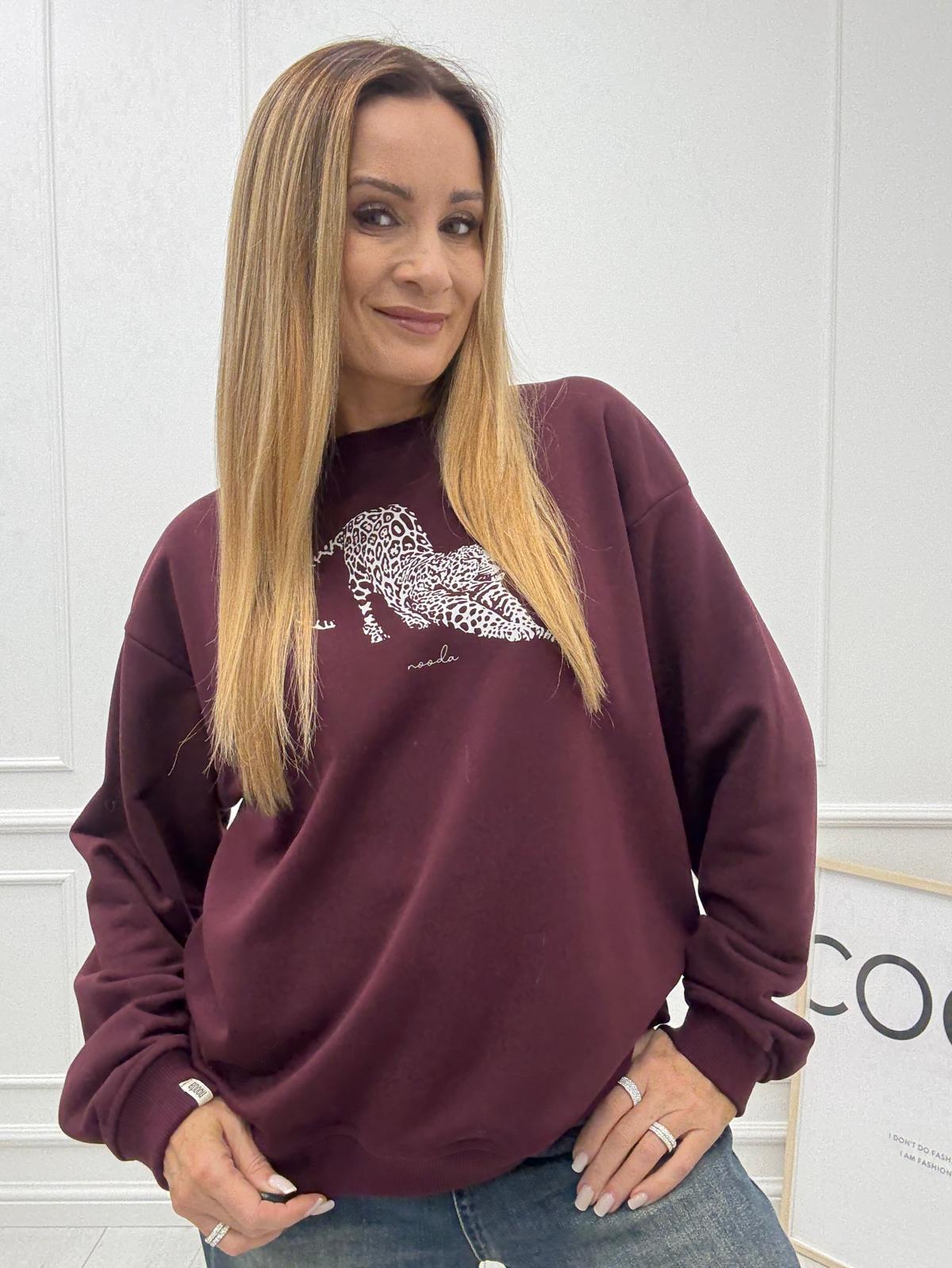  Bluza Nooda Lampart Wino