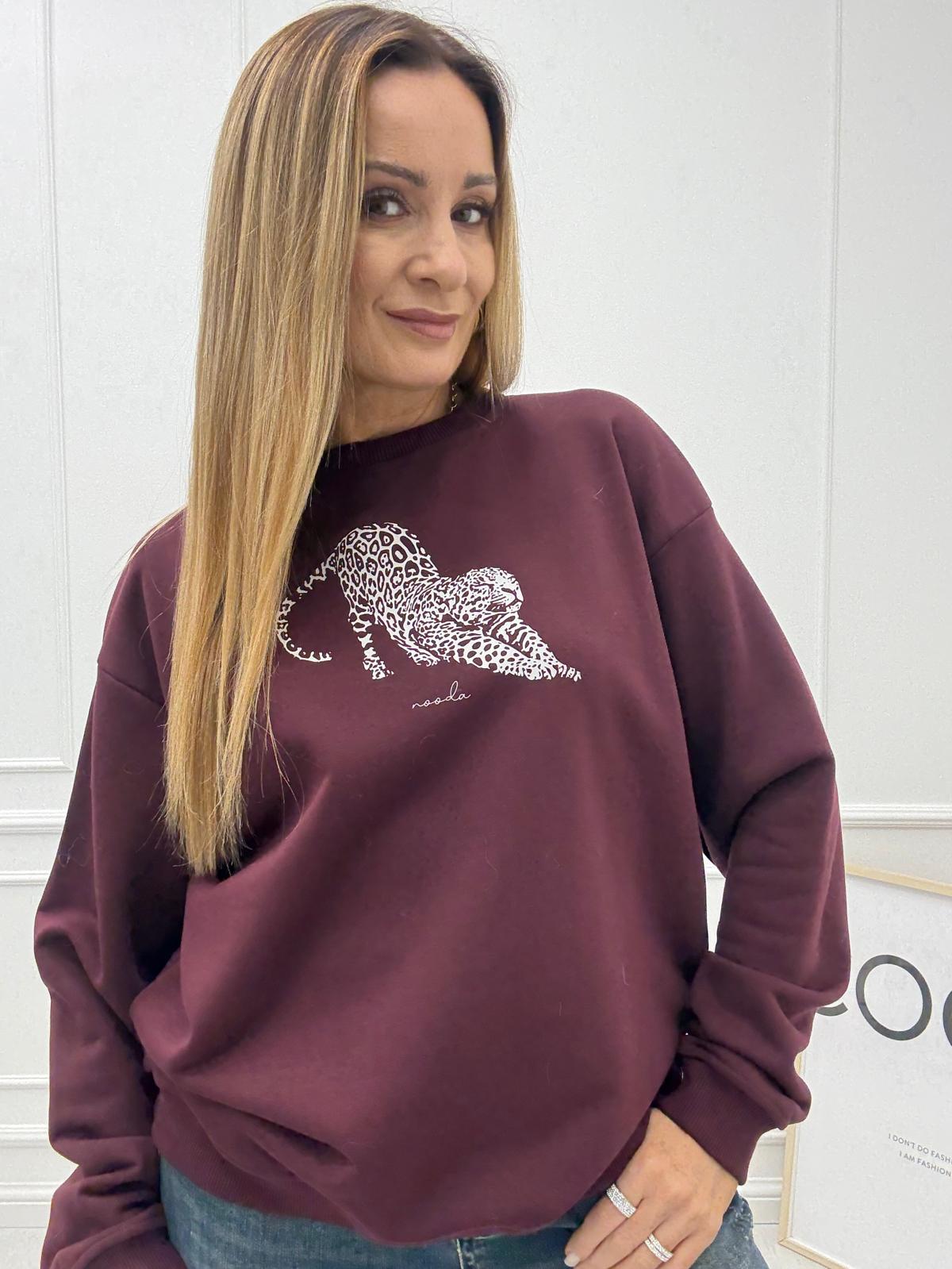  Bluza Nooda Lampart Wino