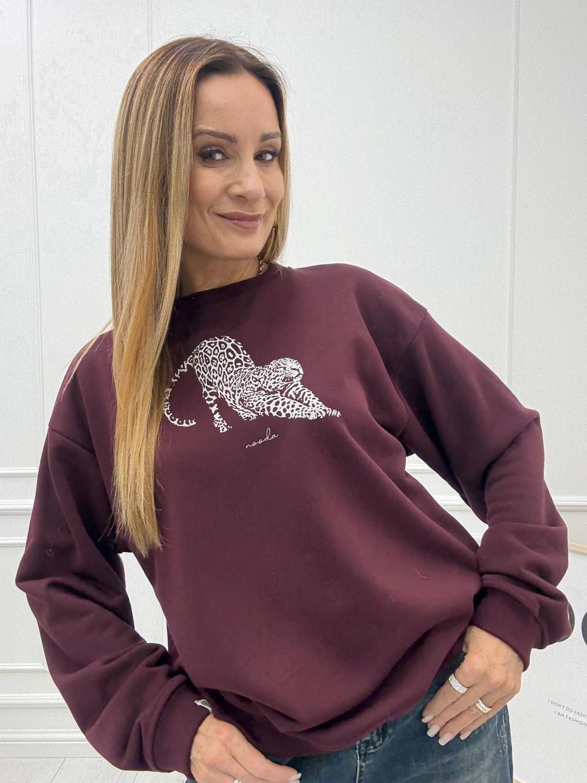  Bluza Nooda Lampart Wino