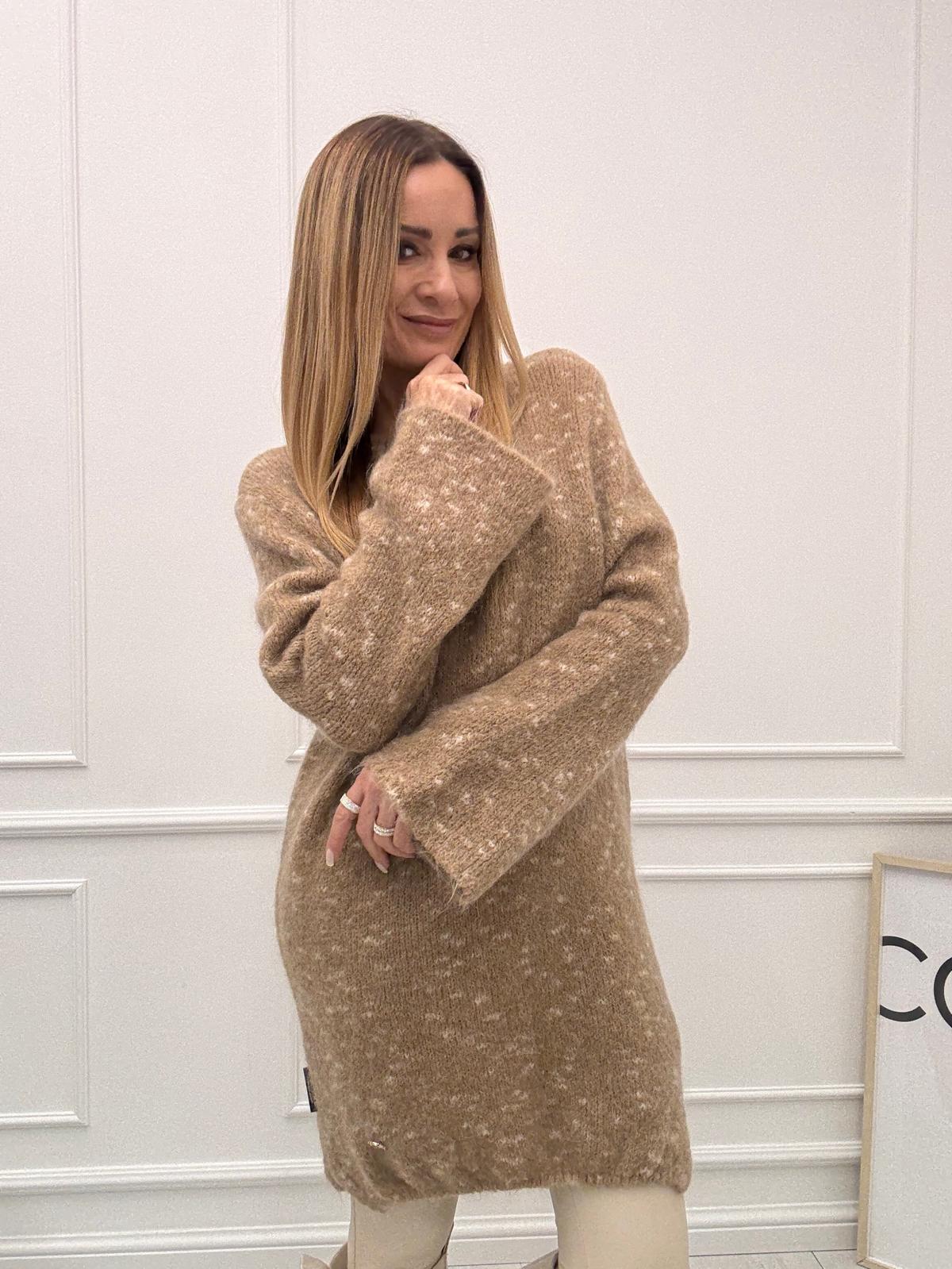 Tunika Sweter Minouu Beż z Piaskiem