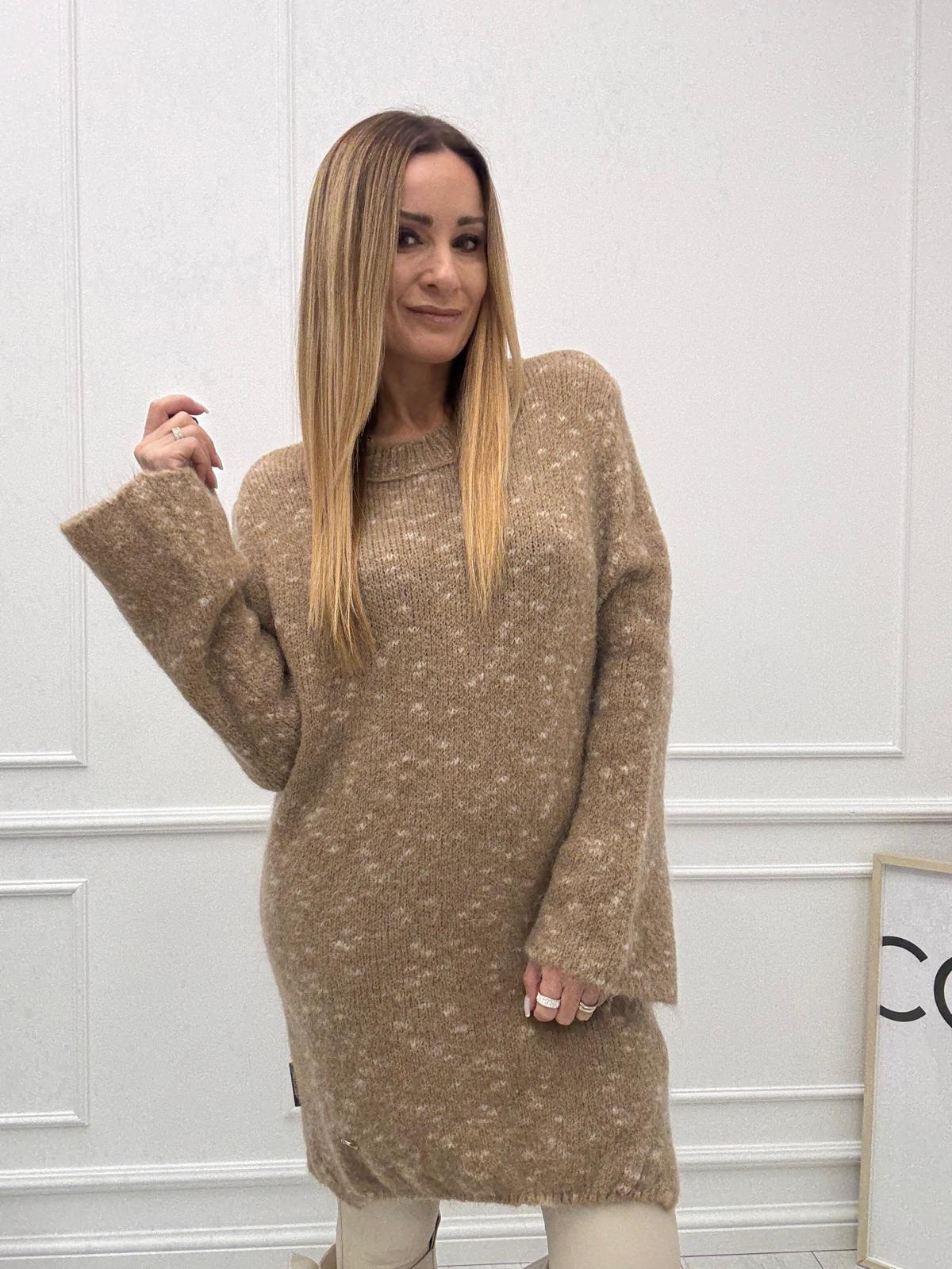 Tunika Sweter Minouu Beż z Piaskiem