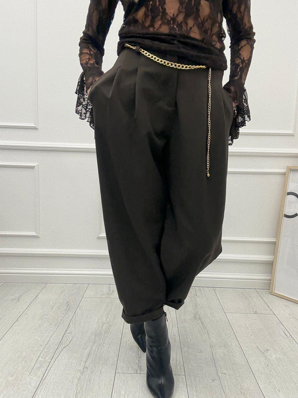 Czekoladowe Spodnie Slim Boyfriend