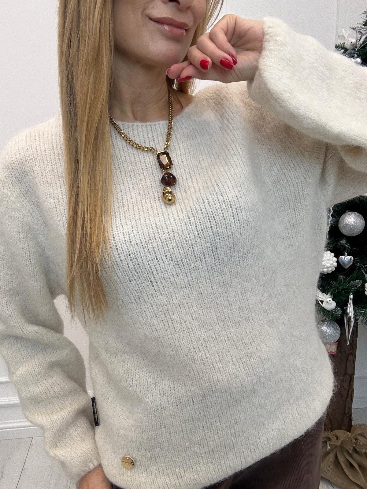  Sweter Minouu Moher Jasny Beż