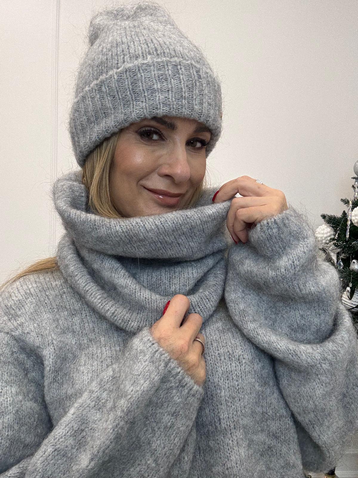 Sweter Minouu Moher Kolor Szary