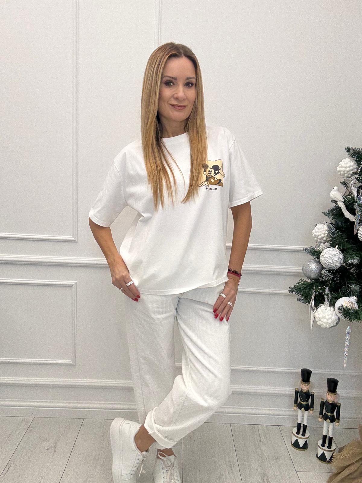 Biała Bluzka T-shirt Miki 