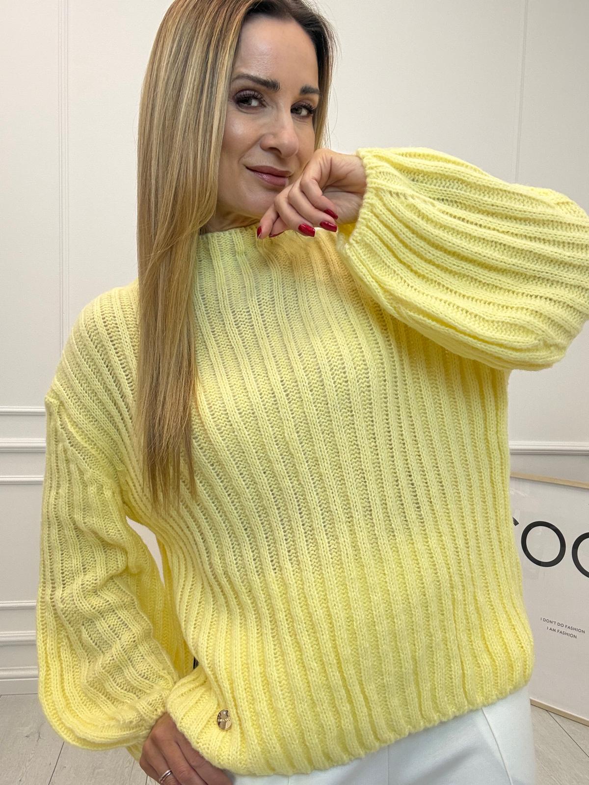  Sweter Półgolf  Minouu Bombka Kolor Cytrynowy