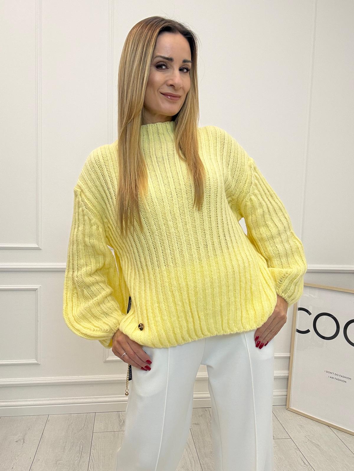  Sweter Półgolf  Minouu Bombka Kolor Cytrynowy