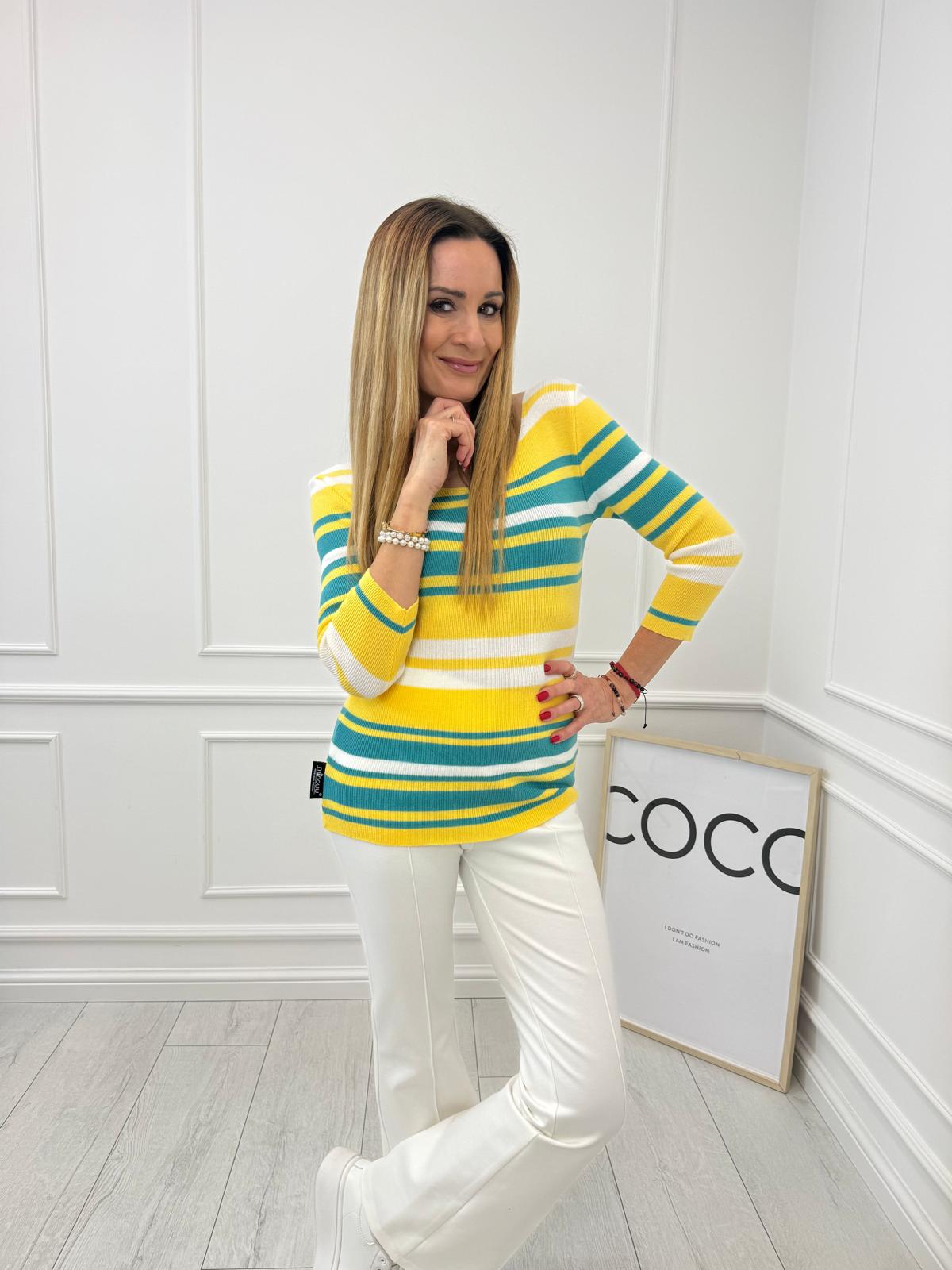 Bluzka Minouu Wiskoza Cytrynowo Morska