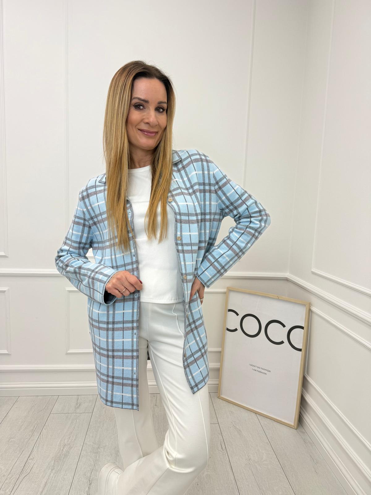 Błękitna Koszula w Kratę Minouu 