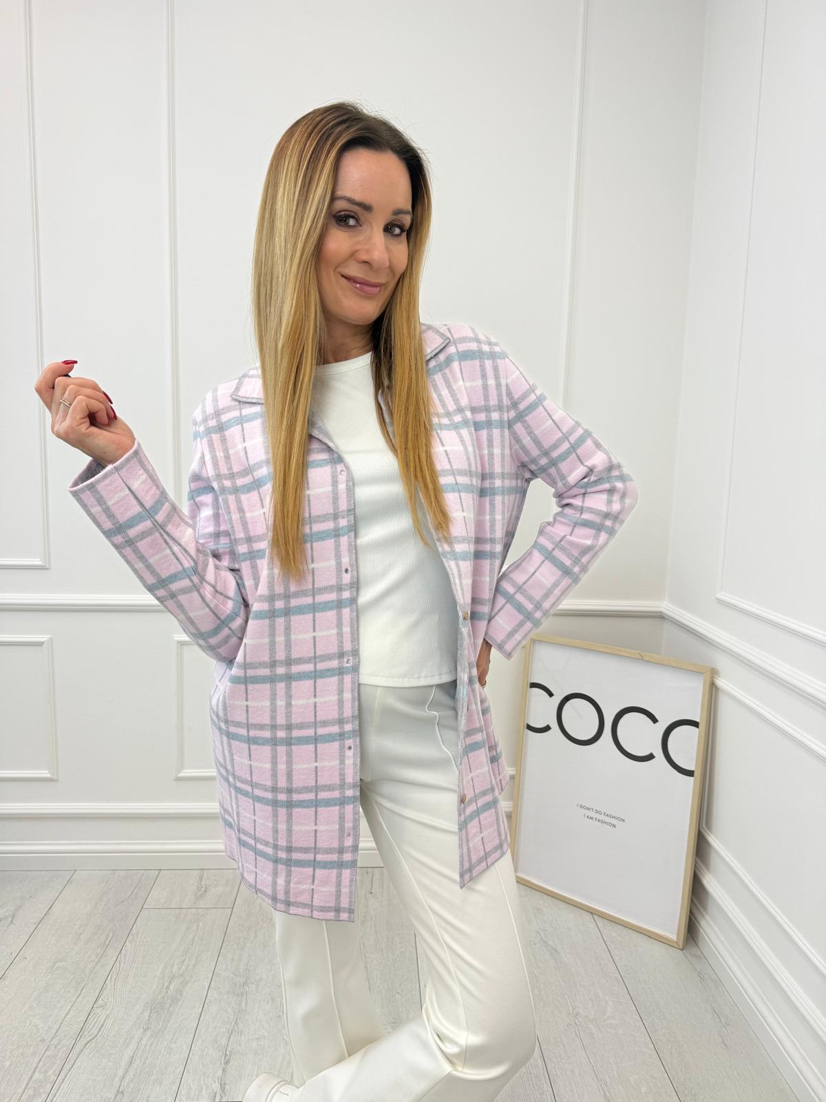 Pudrowa Koszula w Kratę Minouu