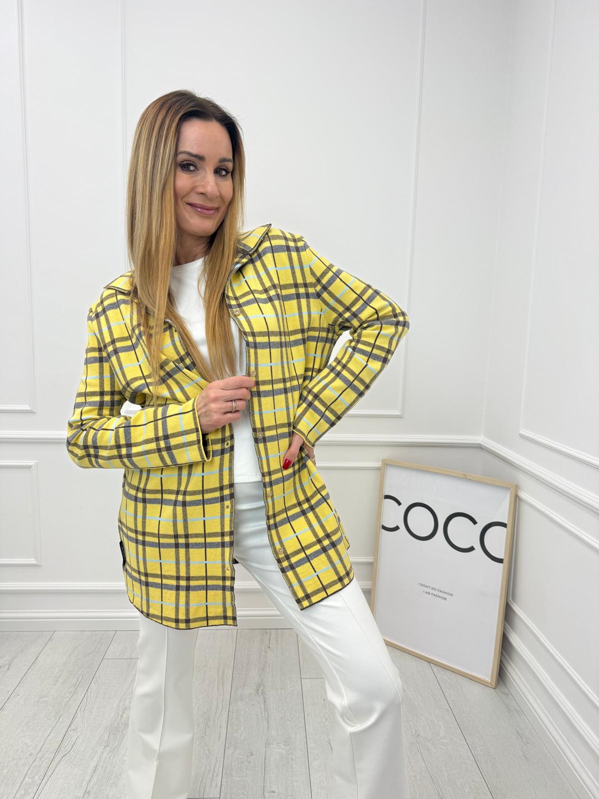 Cytrynowa Koszula w Kratę Minouu 