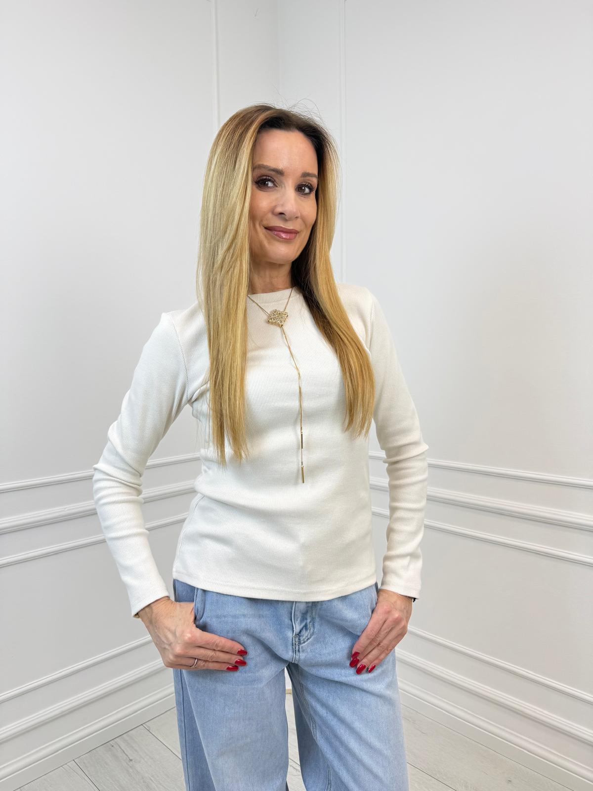 Jasny Beż Bluzka Basic BOCCA