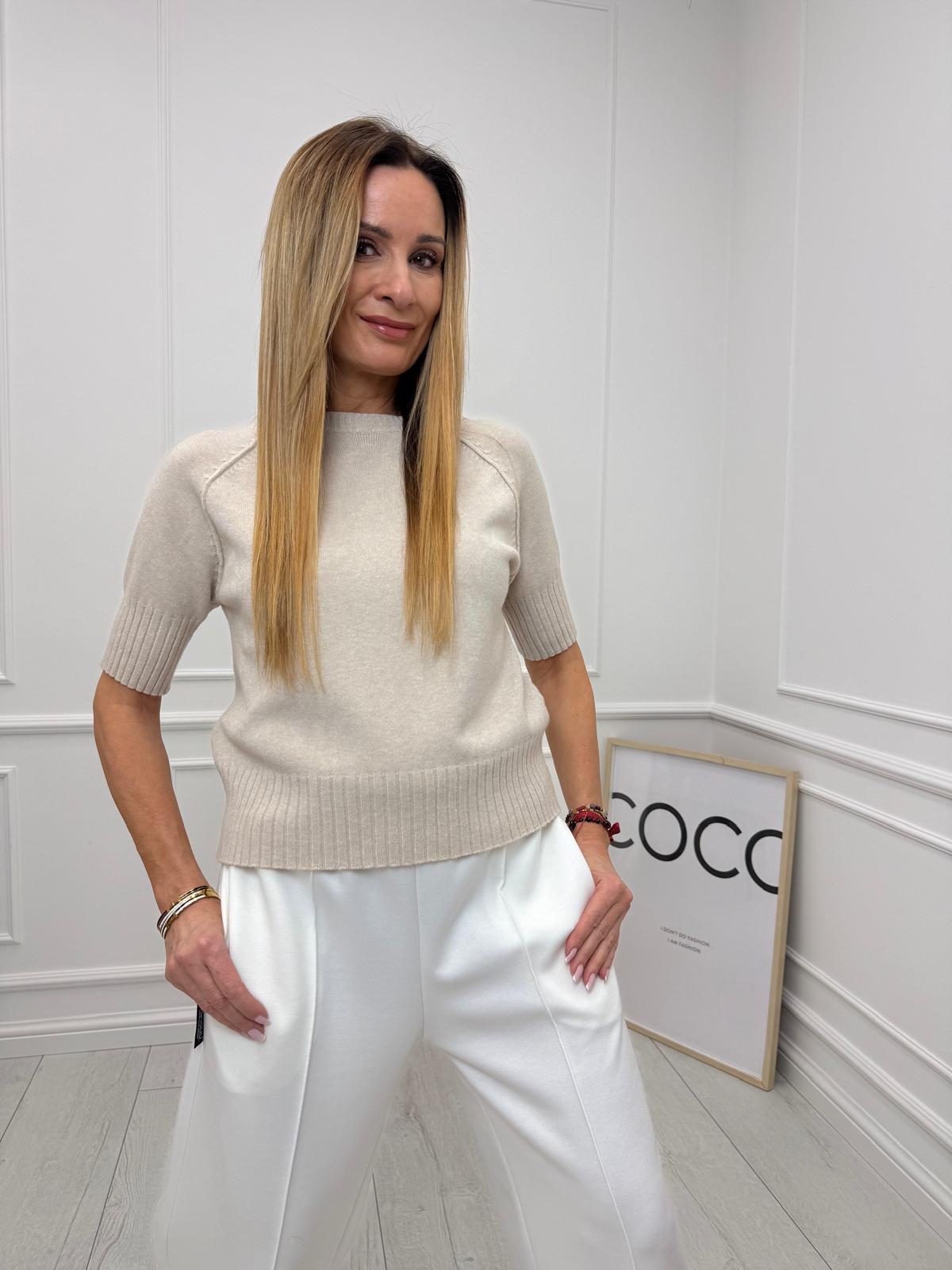 Beżowy Sweterek Wiskozowy PREMIUM