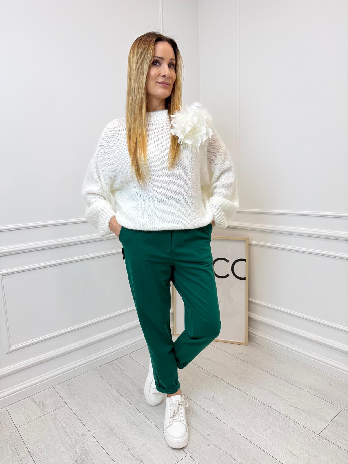 Bawełniane Spodnie Minouu Patka Zielone