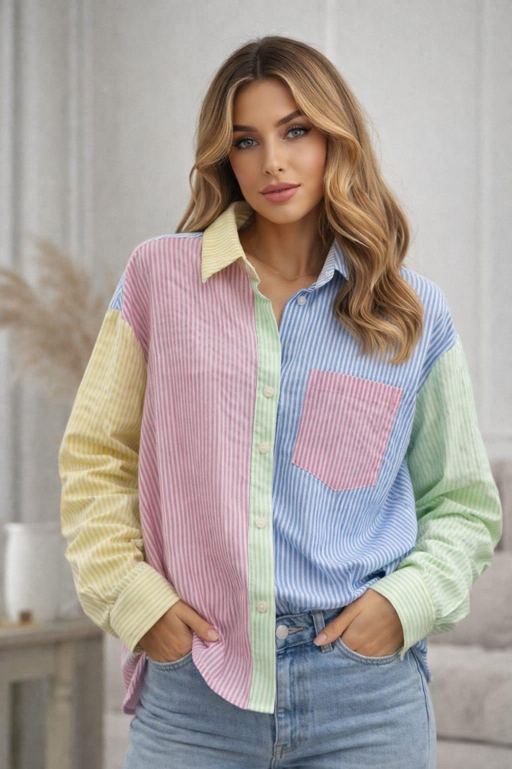 Wielobarwna Klasyczna Koszula