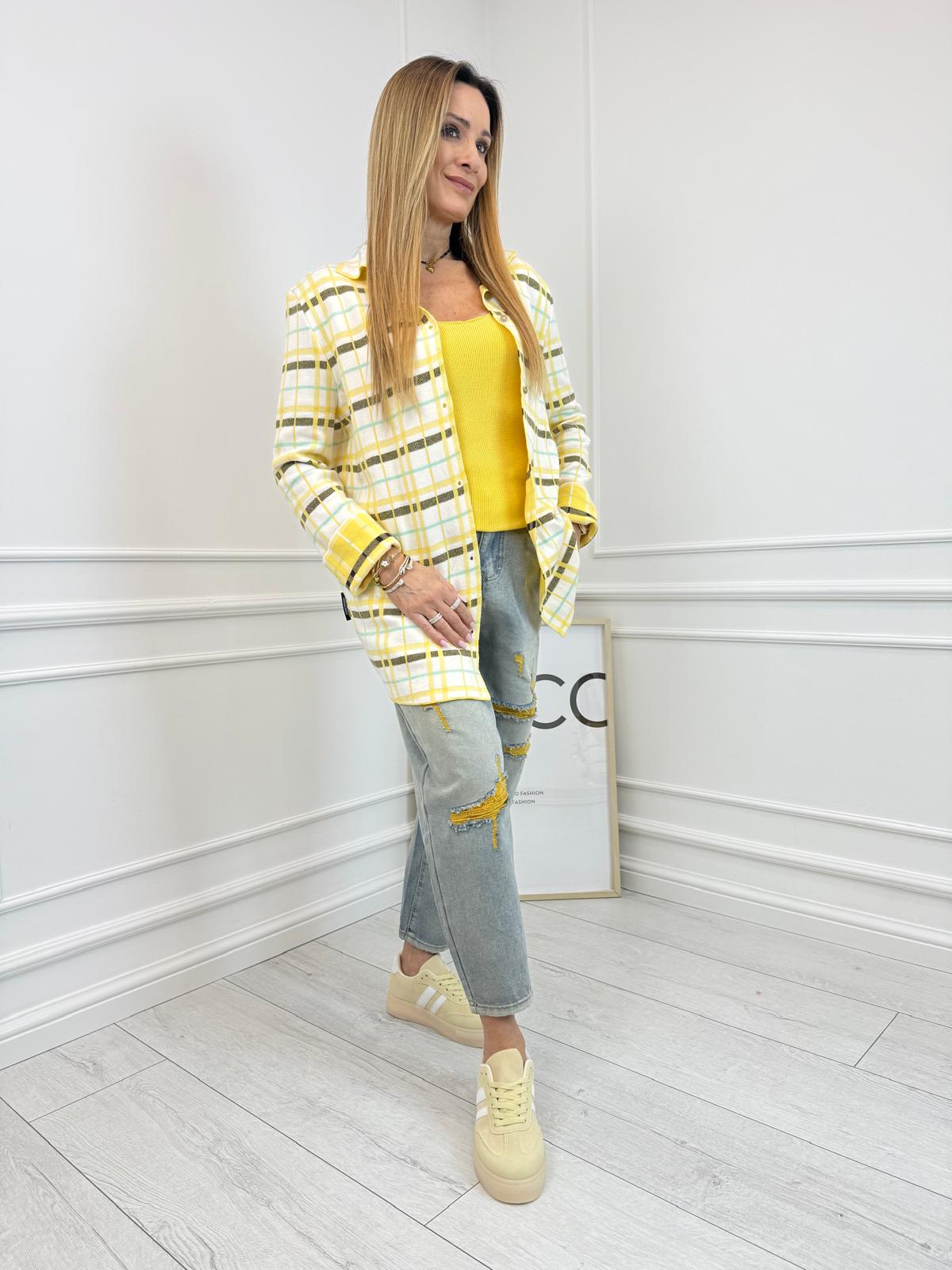  Koszula w Kratę Minouu Żółty z Macha