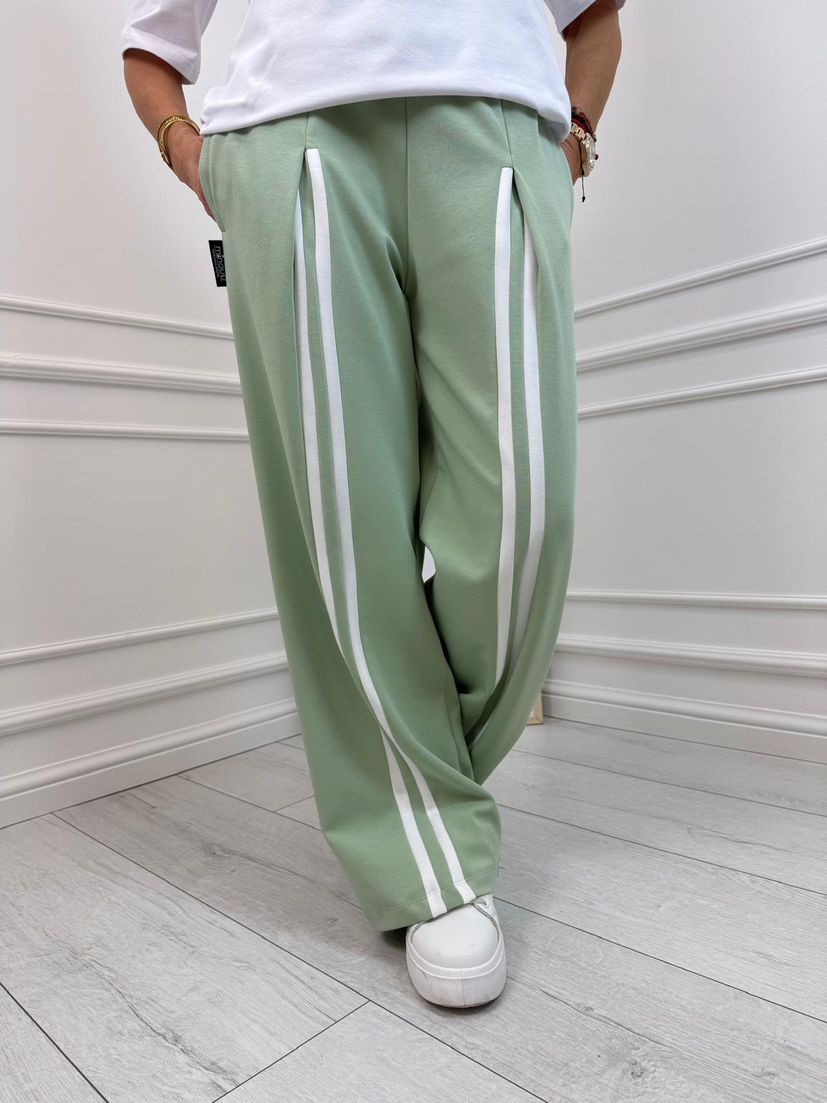 Minouu Spodnie z Lampasem Matcha