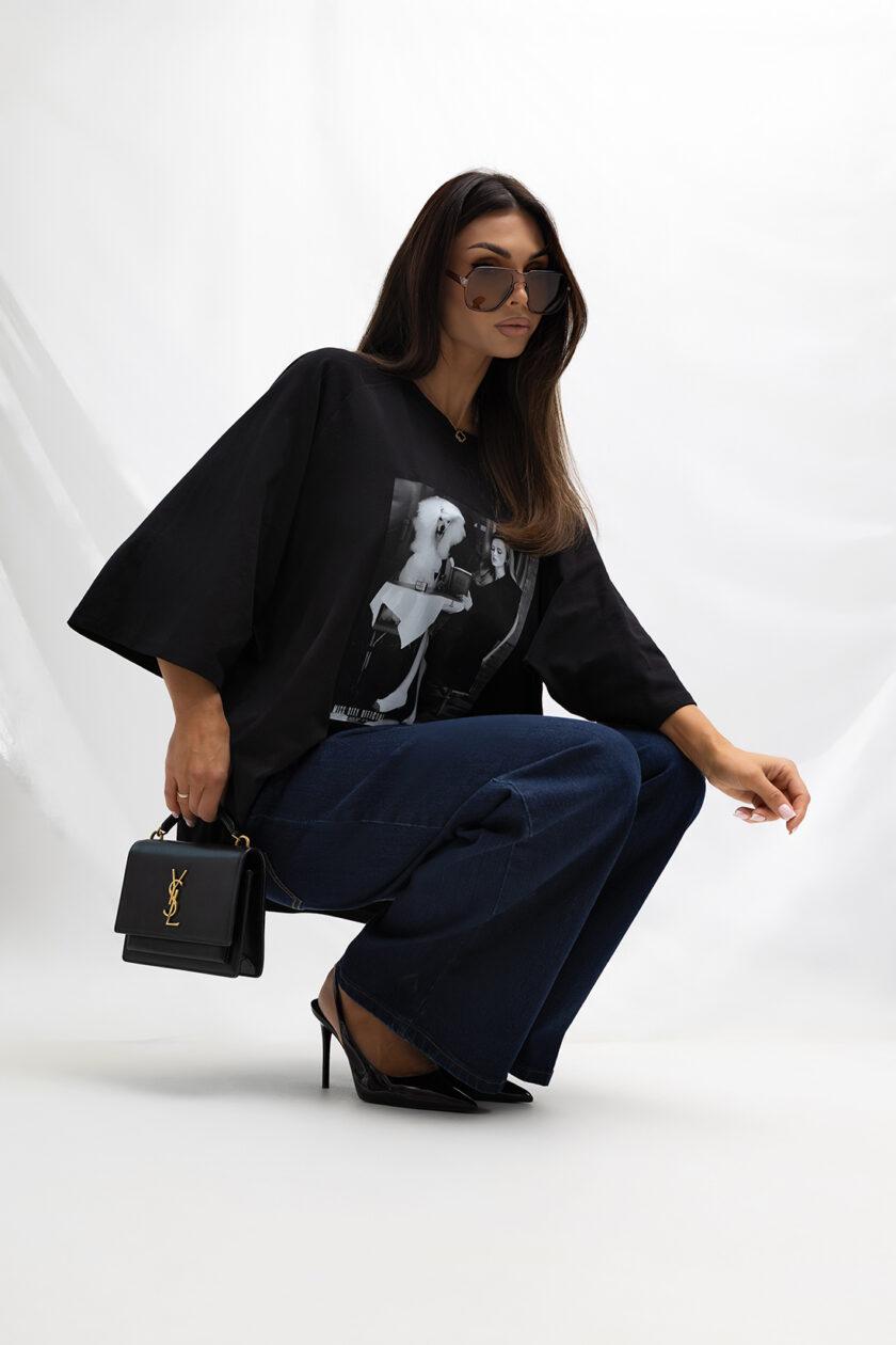 Damski T-shirt  Poodle (czarny) Miss City Official 