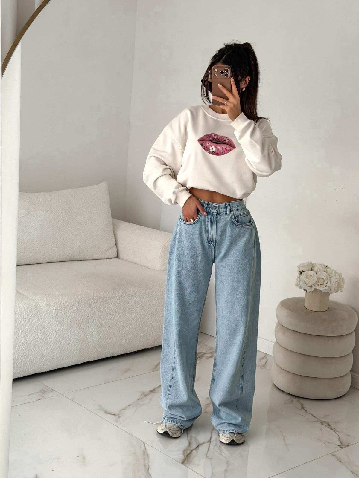 Beżowa Bluza BOCCA Usta