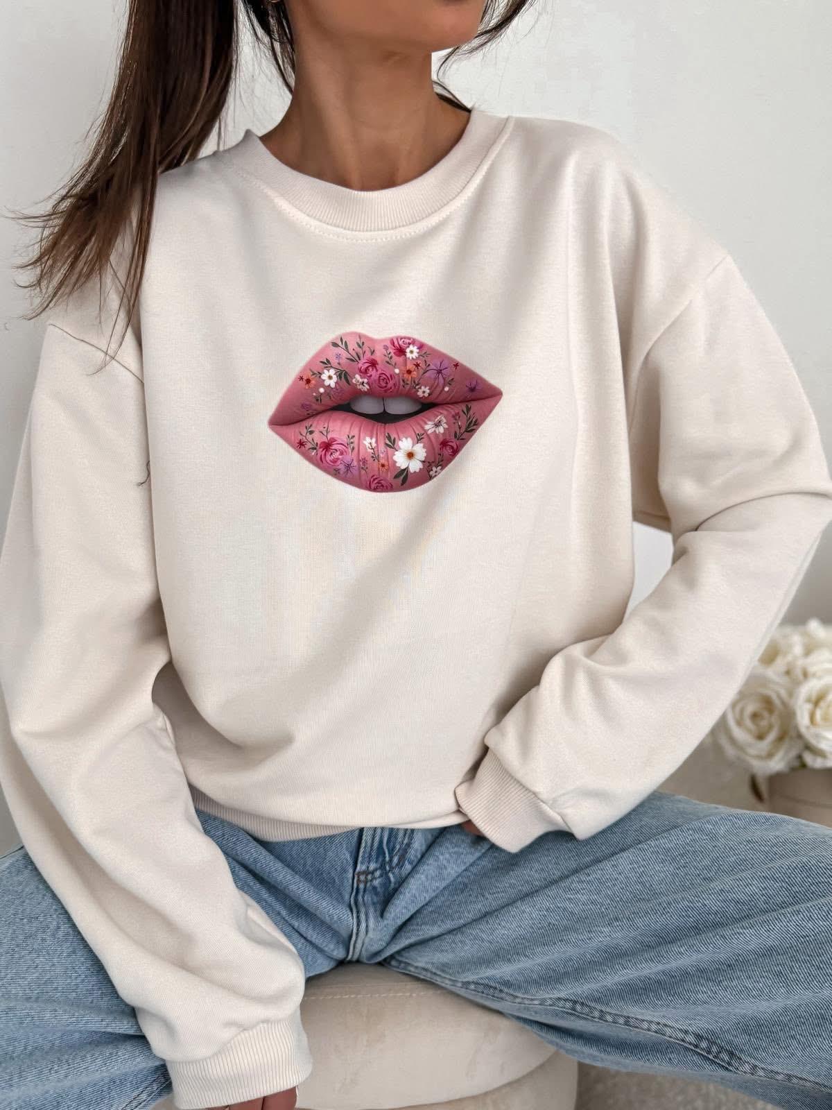 Beżowa Bluza BOCCA Usta